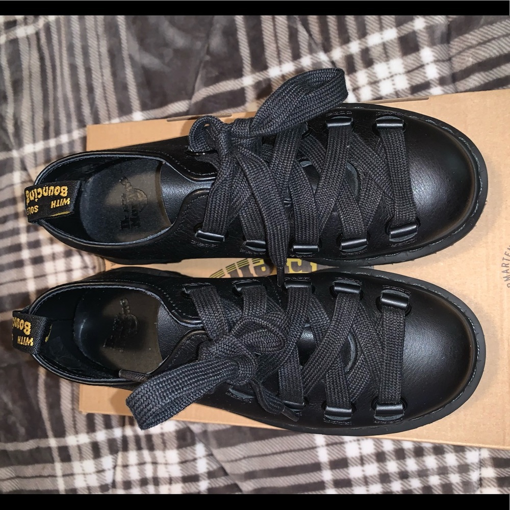 Black leather Dr Marten boots